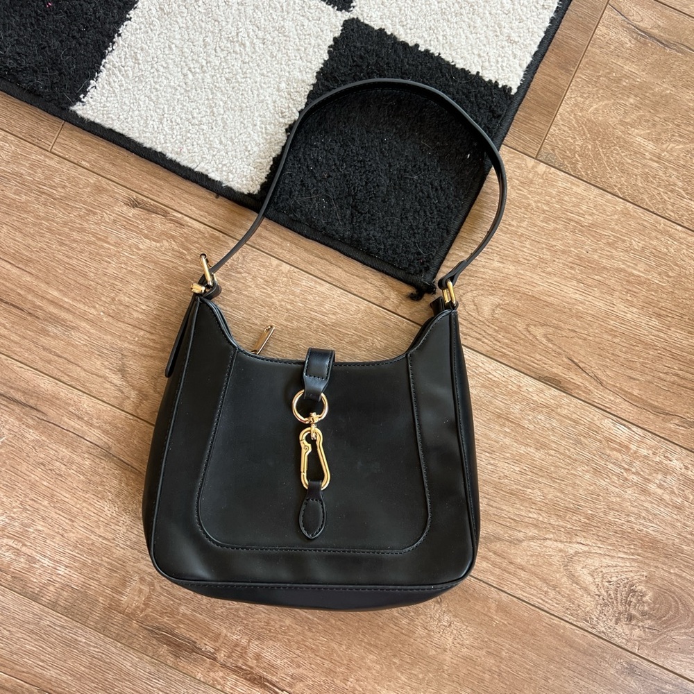 Forever 21 Black and Gold Structured Shoulder Bag